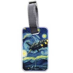 Spaceship Starry Night Van Gogh Painting Luggage Tag (two Sides)