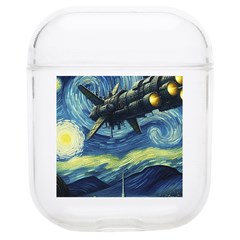 Spaceship Starry Night Van Gogh Painting Soft Tpu Airpods 1/2 Case