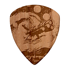 Spaceship Starry Night Van Gogh Painting Wood Guitar Pick (set Of 10) by Maspions