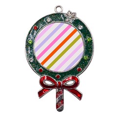 Lines Geometric Background Metal X mas Lollipop With Crystal Ornament by Maspions