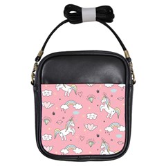 Cute Unicorn Seamless Pattern Girls Sling Bag by Apen