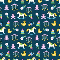 Cute Babies Toys Seamless Pattern Play Mat (rectangle) by Apen