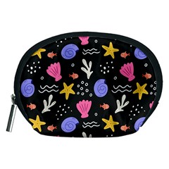 Sea Shells Pattern Wallpaper Fish Accessory Pouch (medium) by Maspions