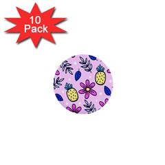 Flowers Petals Pineapples Fruit 1  Mini Buttons (10 Pack) 