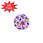 Flowers Petals Pineapples Fruit 1  Mini Buttons (100 pack)  Front