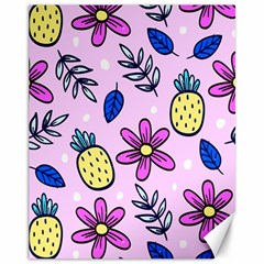 Flowers Petals Pineapples Fruit Canvas 11  X 14 