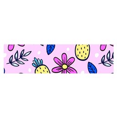 Flowers Petals Pineapples Fruit Oblong Satin Scarf (16  X 60 )