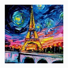 Eiffel Tower Starry Night Print Van Gogh Medium Glasses Cloth (2 Sides) by Maspions