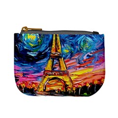 Eiffel Tower Starry Night Print Van Gogh Mini Coin Purse