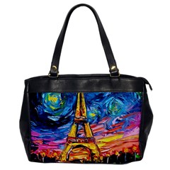 Eiffel Tower Starry Night Print Van Gogh Oversize Office Handbag