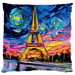 Eiffel Tower Starry Night Print Van Gogh Large Cushion Case (two Sides) by Maspions