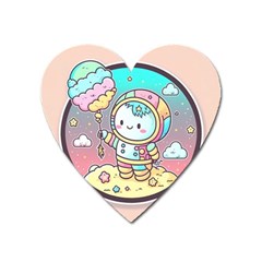 Boy Astronaut Cotton Candy Childhood Fantasy Tale Literature Planet Universe Kawaii Nature Cute Clou Heart Magnet