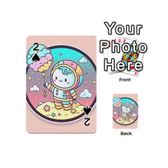 Boy Astronaut Cotton Candy Childhood Fantasy Tale Literature Planet Universe Kawaii Nature Cute Clou Playing Cards 54 Designs (mini) by Maspions