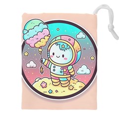 Boy Astronaut Cotton Candy Childhood Fantasy Tale Literature Planet Universe Kawaii Nature Cute Clou Drawstring Pouch (4xl)