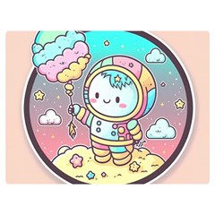 Boy Astronaut Cotton Candy Childhood Fantasy Tale Literature Planet Universe Kawaii Nature Cute Clou Premium Plush Fleece Blanket (extra Small)