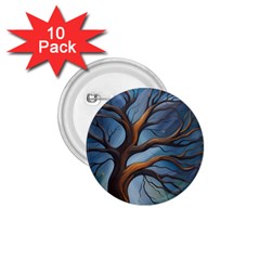 Tree Branches Mystical Moon Expressionist Oil Painting Acrylic Painting Abstract Nature Moonlight Ni 1 75  Buttons (10 Pack)