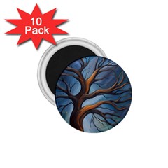 Tree Branches Mystical Moon Expressionist Oil Painting Acrylic Painting Abstract Nature Moonlight Ni 1 75  Magnets (10 Pack)  by Maspions