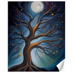 Tree Branches Mystical Moon Expressionist Oil Painting Acrylic Painting Abstract Nature Moonlight Ni Canvas 11  X 14  by Maspions