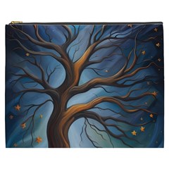 Tree Branches Mystical Moon Expressionist Oil Painting Acrylic Painting Abstract Nature Moonlight Ni Cosmetic Bag (xxxl)