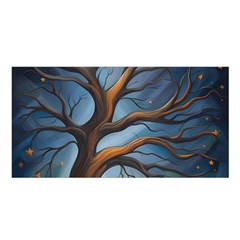 Tree Branches Mystical Moon Expressionist Oil Painting Acrylic Painting Abstract Nature Moonlight Ni Satin Shawl 45  X 80 