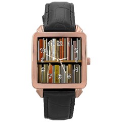 Book Nook Books Bookshelves Comfortable Cozy Literature Library Study Reading Reader Reading Nook Ro Rose Gold Leather Watch  by Maspions