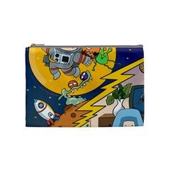 Astronaut Moon Monsters Spaceship Universe Space Cosmos Cosmetic Bag (medium) by Maspions