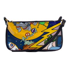 Astronaut Moon Monsters Spaceship Universe Space Cosmos Shoulder Clutch Bag