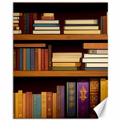 Book Nook Books Bookshelves Comfortable Cozy Literature Library Study Reading Room Fiction Entertain Canvas 11  X 14  by Maspions