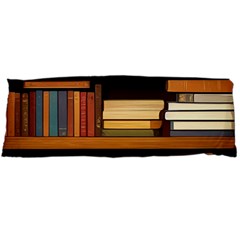 Book Nook Books Bookshelves Comfortable Cozy Literature Library Study Reading Room Fiction Entertain Body Pillow Case (dakimakura)