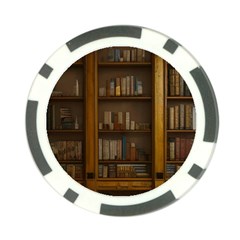 Books Book Shelf Shelves Knowledge Book Cover Gothic Old Ornate Library Poker Chip Card Guard (10 Pack) by Maspions