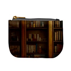 Books Book Shelf Shelves Knowledge Book Cover Gothic Old Ornate Library Mini Coin Purse by Maspions