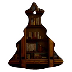 Books Book Shelf Shelves Knowledge Book Cover Gothic Old Ornate Library Ornament (christmas Tree) 