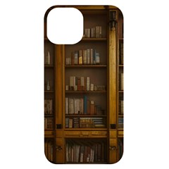 Books Book Shelf Shelves Knowledge Book Cover Gothic Old Ornate Library Iphone 14 Black Uv Print Case by Maspions