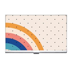 Abstract Geometric Bauhaus Polka Dots Retro Memphis Rainbow Business Card Holder by Maspions