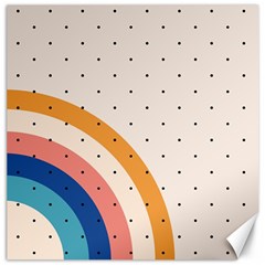 Abstract Geometric Bauhaus Polka Dots Retro Memphis Rainbow Canvas 16  X 16 