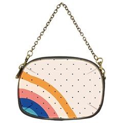 Abstract Geometric Bauhaus Polka Dots Retro Memphis Rainbow Chain Purse (one Side)