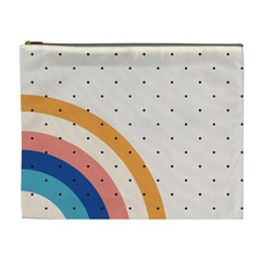 Abstract Geometric Bauhaus Polka Dots Retro Memphis Rainbow Cosmetic Bag (xl)