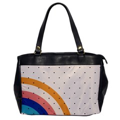 Abstract Geometric Bauhaus Polka Dots Retro Memphis Rainbow Oversize Office Handbag by Maspions