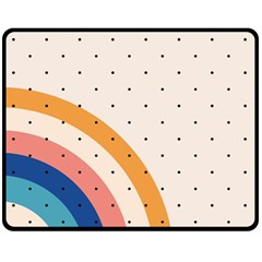 Abstract Geometric Bauhaus Polka Dots Retro Memphis Rainbow Fleece Blanket (medium)