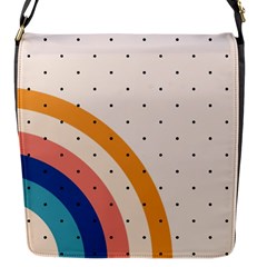 Abstract Geometric Bauhaus Polka Dots Retro Memphis Rainbow Flap Closure Messenger Bag (s) by Maspions