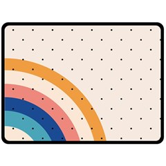 Abstract Geometric Bauhaus Polka Dots Retro Memphis Rainbow Two Sides Fleece Blanket (large)