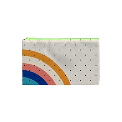 Abstract Geometric Bauhaus Polka Dots Retro Memphis Rainbow Cosmetic Bag (xs)