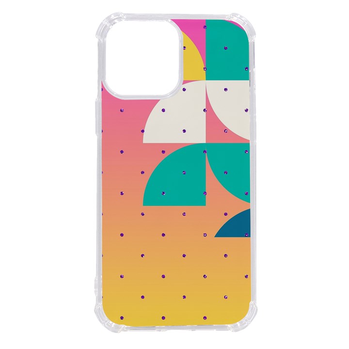 Abstract Geometric Bauhaus Polka Dots Retro Memphis Art iPhone 13 Pro Max TPU UV Print Case