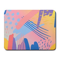 Abstract Lines Dots Pattern Purple Pink Blue Small Mousepad by Maspions