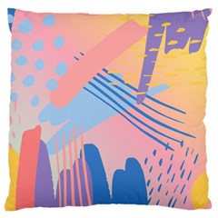 Abstract Lines Dots Pattern Purple Pink Blue Large Cushion Case (two Sides)