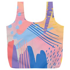 Abstract Lines Dots Pattern Purple Pink Blue Full Print Recycle Bag (xxxl) by Maspions