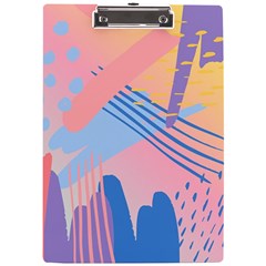 Abstract Lines Dots Pattern Purple Pink Blue A4 Acrylic Clipboard by Maspions