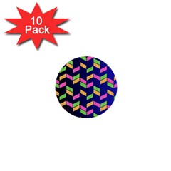 Background Pattern Geometric Pink Yellow Green 1  Mini Buttons (10 Pack) 