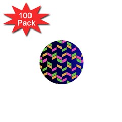 Background Pattern Geometric Pink Yellow Green 1  Mini Buttons (100 Pack)  by Maspions
