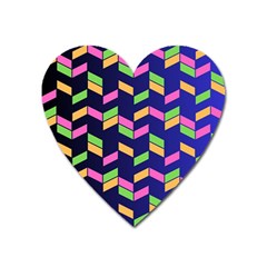 Background Pattern Geometric Pink Yellow Green Heart Magnet